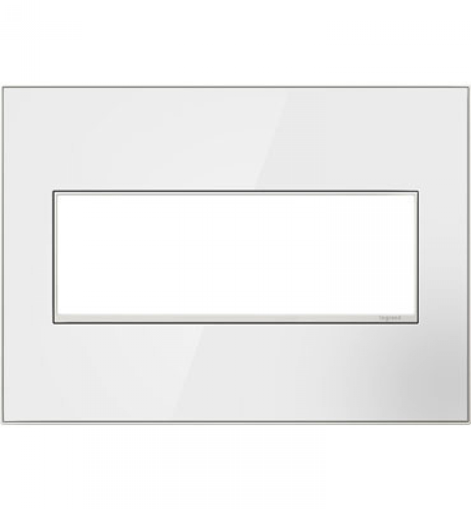 adorne? Mirror White-on-White Three-Gang Screwless Wall Plate