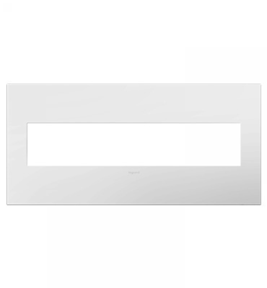 adorne? Gloss White-on-White Five-Gang Screwless Wall Plate with Microban?