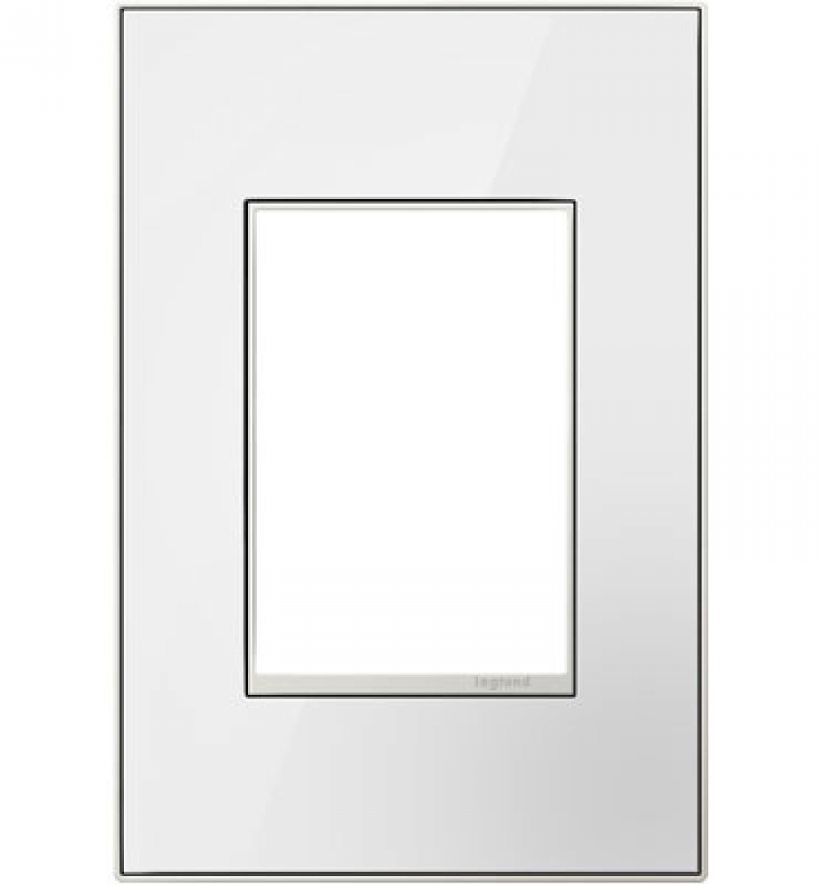 adorne? Mirror White-on-White One-Gang+ Screwless Wall Plate