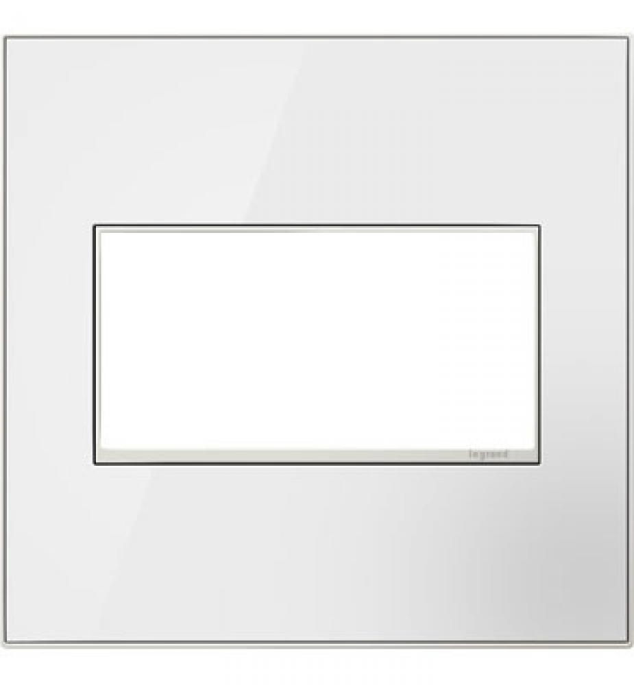 adorne? Mirror White Two-Gang Screwless Wall Plate