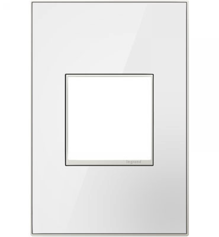adorne? Mirror White-on-White One-Gang Screwless Wall Plate