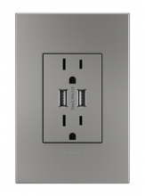 Legrand ARTRUSB153M4WP - adorne? Dual-USB Outlet with Magnesium Wall Plate, Magnesium