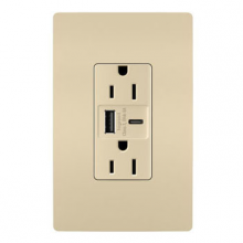 Legrand R26USBAC6I - radiant? 15A Tamper-Resistant Ultra-Fast USB Type A/C Outlet, Ivory