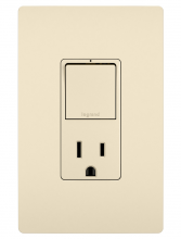 Legrand RCD38TRLA - radiant? Single Pole/3-Way Switch with 15A Tamper-Resistant Outlet, Light Almond