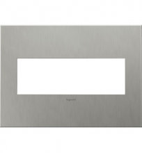 Legrand AWC3GBS4 - adorne? Brushed Stainless Steel Three-Gang Screwless Wall Plate