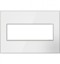 Legrand AWM3GMWW4 - adorne? Mirror White-on-White Three-Gang Screwless Wall Plate