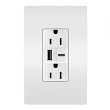 Legrand R26USBAC6W - radiant? 15A Tamper-Resistant Ultra-Fast USB Type A/C Outlet, White