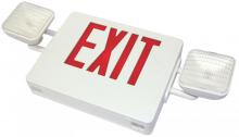  CXTEU2RW-RC - COMBO LED Exit/Emerg. Light Sgl/Dbl Red Letters, white housing, w/Remote Ca