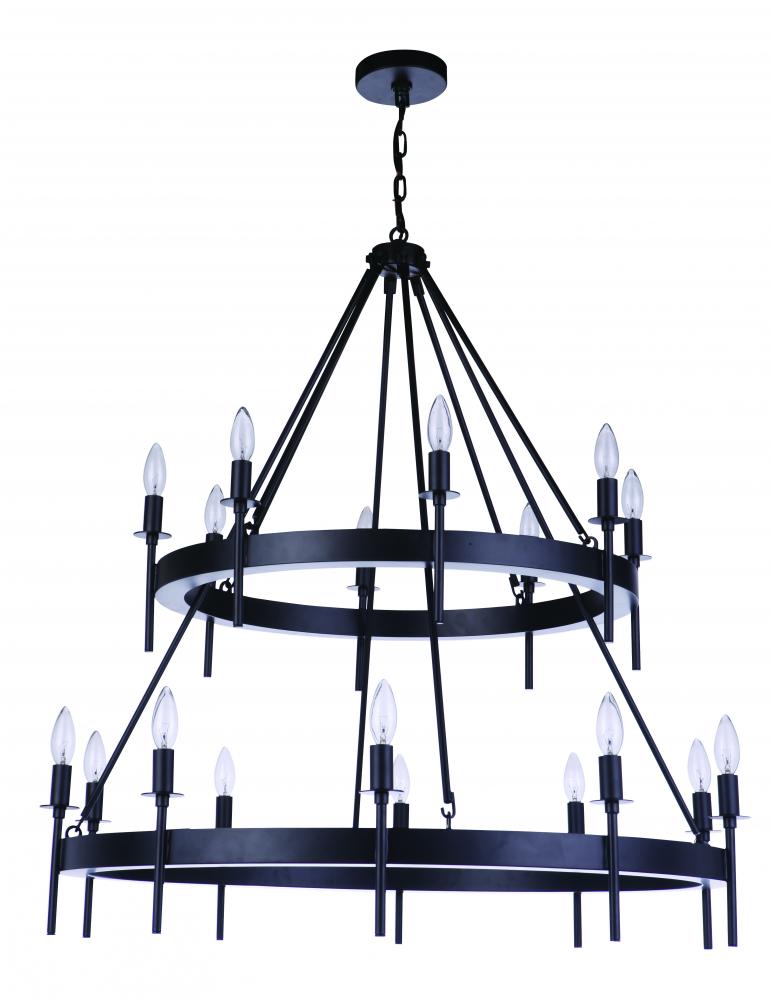 Larrson 18 Light Chandelier in Flat Black