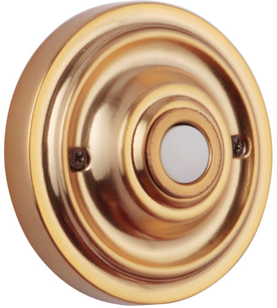 Surface Mount LED Lighted Push Button in Satin Brass