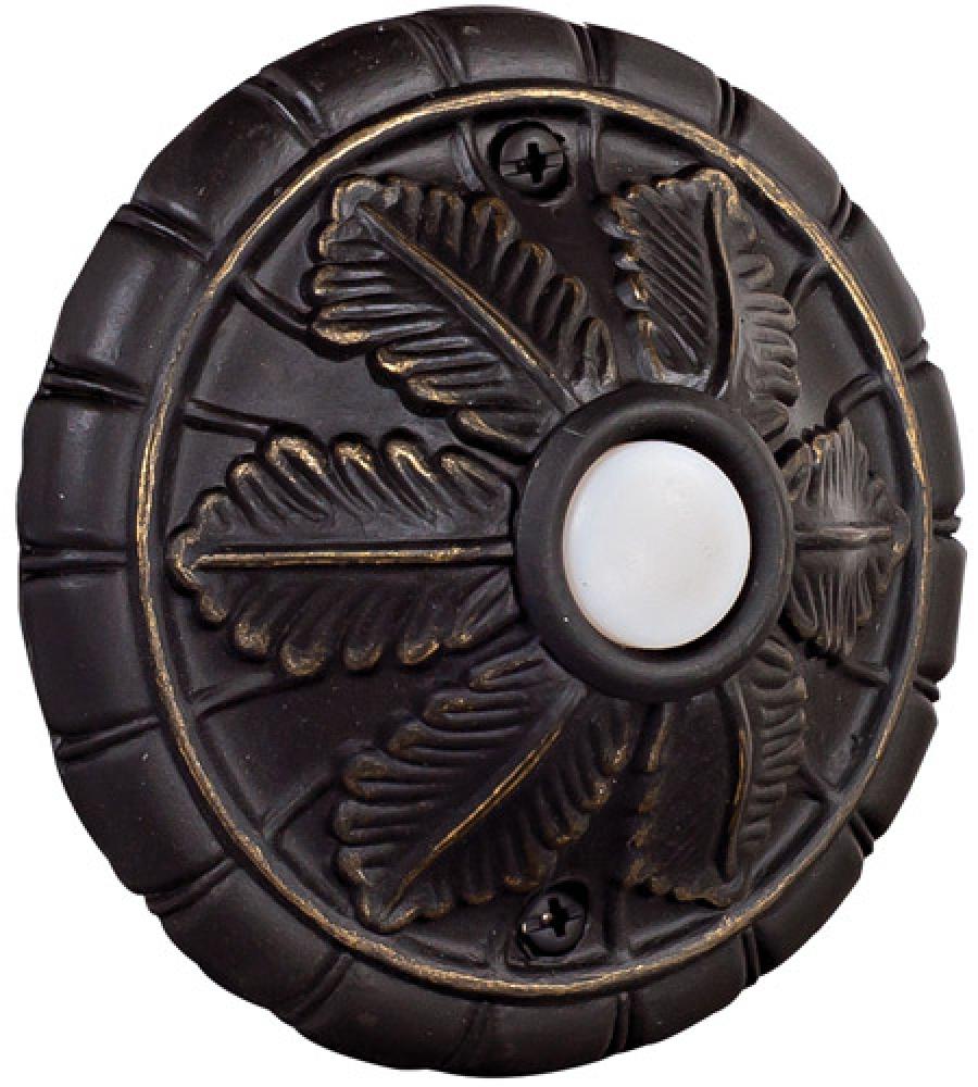 Surface Mount Medallion LED Lighted Push Button in Antique Bronze