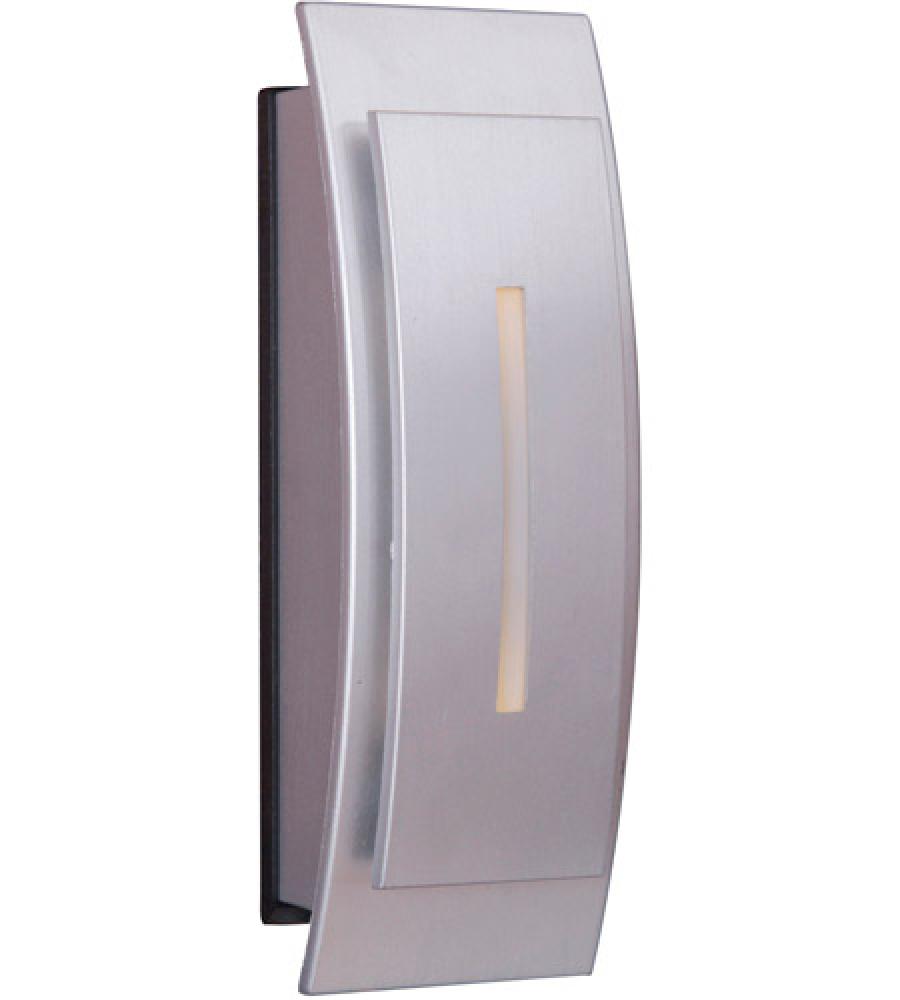 Surface Mount Contemporary Curved LED Lighted Touch Button in Brushed Nickel
