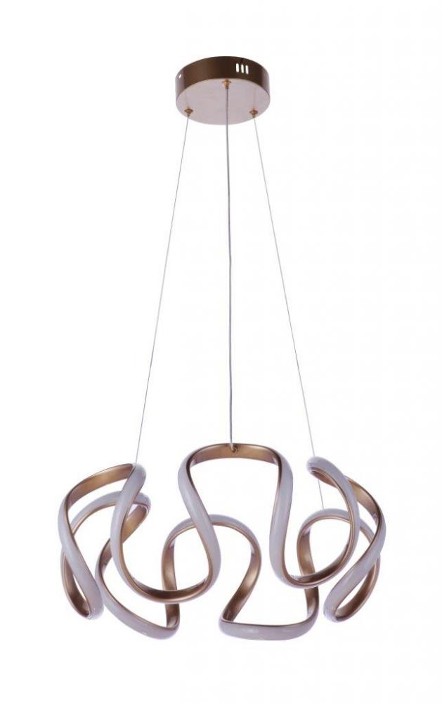 Pulse Dimmable LED Pendant in Chapagne Brass