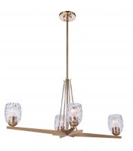  57374-SB - Guiding Star 4 Light Linear Chandelier in Satin Brass