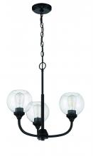  56223-FB - Glenda 3 Light Chandelier in Flat Black