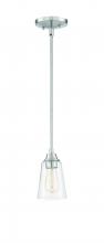 Craftmade 41991-BNK-CS - Grace 1 Light Mini Pendant in Brushed Polished Nickel (Clear Seeed Glass)
