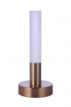 Craftmade 86283R-LED - Indoor Rechargeable Dimmable LED Cylinder Portable Lamp in Satin Brass