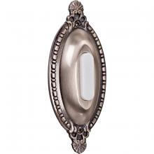 Craftmade BSOO-AP - Surface Mount Oval Ornate LED Lighted Push Button in Antique Pewter