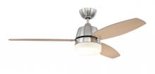 Craftmade BEL52BNK3-LED - Beltre 52" 3-Blade Ceiling Fan in Brushed Polished Nickel w/ Brushed Nickel/Maple Blades