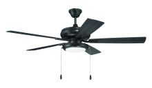 Craftmade ECF119FB5-FBGW - Eos 52" 5-Blade Ceiling Fan in Flat Black w/ Flat Black/Greywood Blades