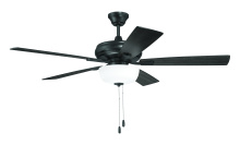 Craftmade ECF211FB5-FBGW - Eos 52" 5-Blade Frost 2 Light Bowl Ceiling Fan in Flat Black w/ Flat Black/Greywood Blades