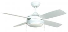 Craftmade LAV44MWW4LK-LED - Laval 44" 4-Blade Ceiling Fan in Matte White w/ Matte White Blades; Integrated Light Kit