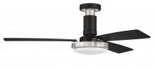 Craftmade MNG52FBBNK3 - Manning 52" 3-Blade Ceiling Fan in Flat Black/Brushed Polished Nickel w/ Flat Black Blades