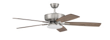 Craftmade P112BNK5-52DWGWN - 52" Pro Plus 112 in Brushed Polished Nickel w/ Driftwood/Grey Walnut Blades