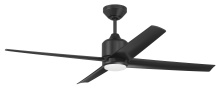 Craftmade QUL52FB4-NWF - Quell 52" 4-Blade Indoor/Outdoor (Damp) Ceiling Fan in Flat Black w/ Flat Black Blades