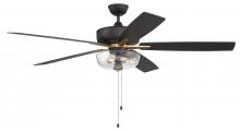 Craftmade S101FBSB5-60BWNFB - 60" Super Pro 101 Ceiling Fan with Black Walnut/Flat Black Blades and Integrated Clear Bowl Ligh
