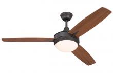 Craftmade TG52ESP3 - Targas 52" 3-Blade Ceiling Fan in Espresso w/ Mahogany/Teak Blades; Integrated Light Kit