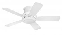 Craftmade TMPH44W5 - Tempo Hugger 44" 5-Blade Ceiling Fan in White w/ White Blades; Light Kit Included (optional)