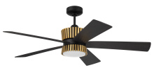 Craftmade TRY52FBSB5-NWF - Theiry 52" 5-Blade Ceiling Fan in Flat Black/Satin Brass w/ Flat Black/Black Walnut Blades