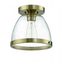  X1410-SB - Lodie 1 Light 9.5" Flushmount in Satin Brass