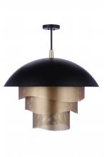  P1011FBMG-LED - 31.25" Diameter Sculptural Statement Dome Pendant with Perforated Metal Shades