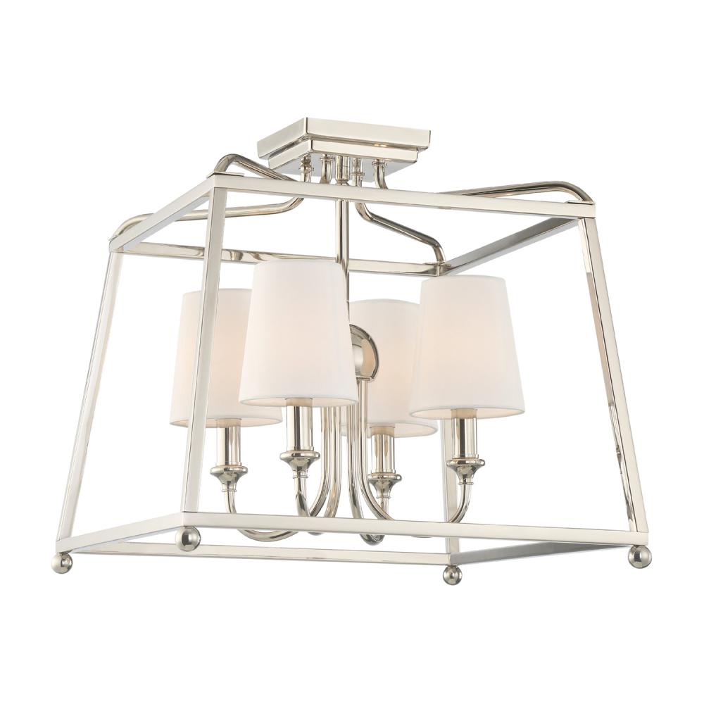 Libby Langdon for Crystorama Sylvan 4 Light Polished Nickel Semi Flush Mount