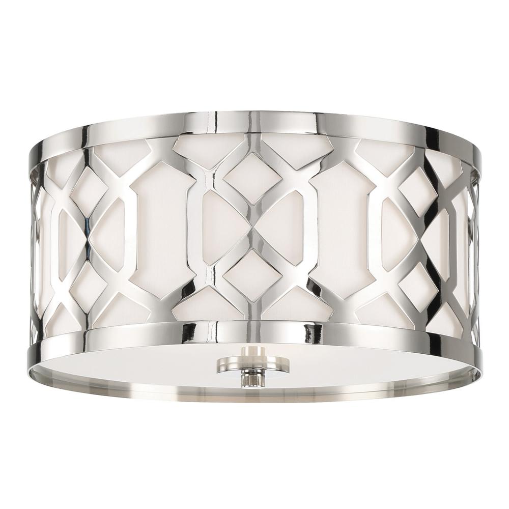 Libby Langdon for Crystorama Jennings 3 Light Polished Nickel Flush Mount