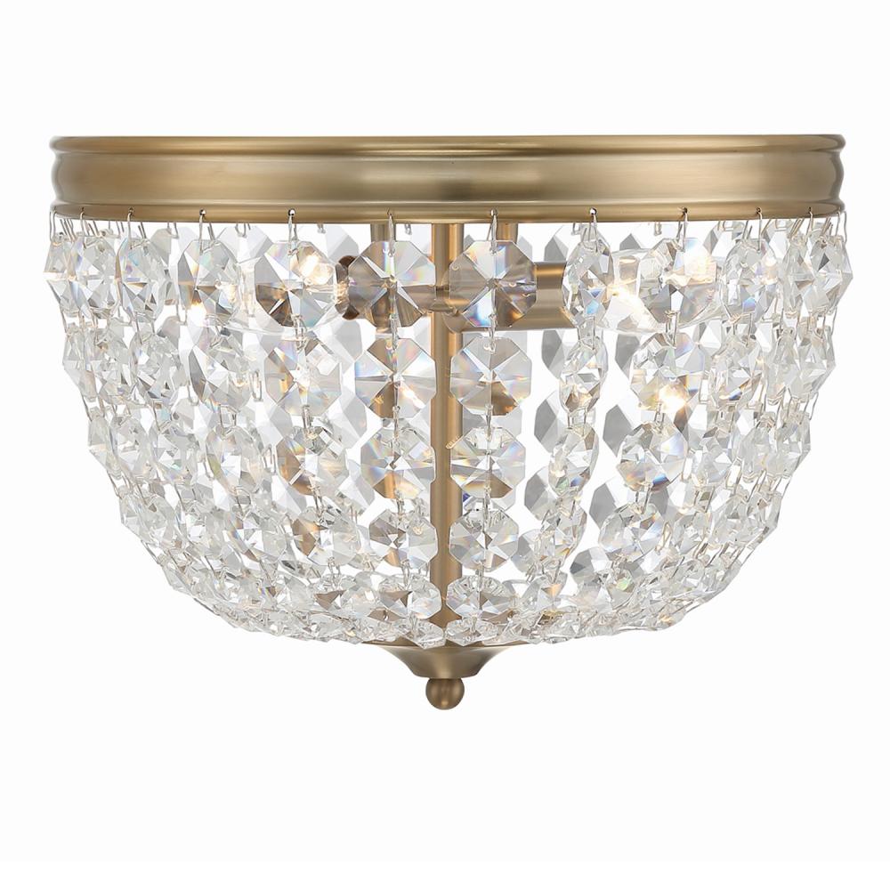 Nola 2 Light Vibrant Gold Flush Mount