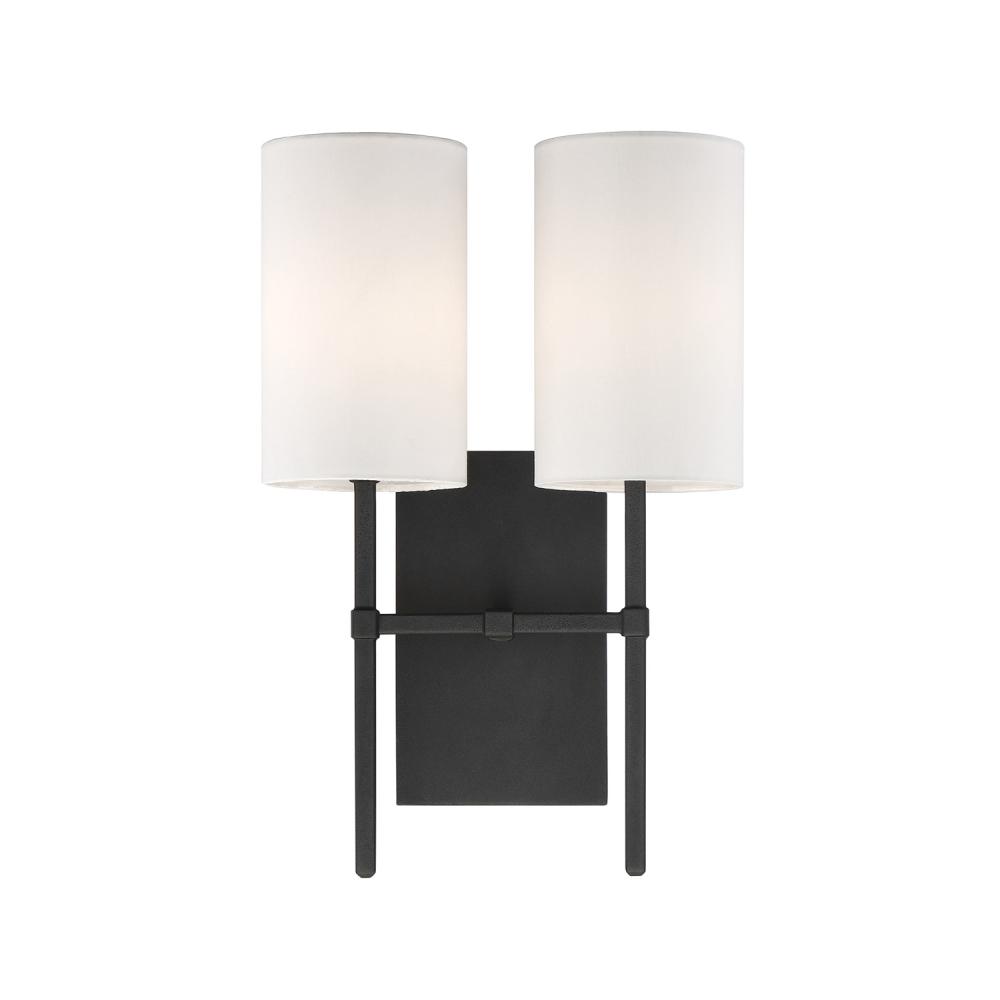 Veronica 2 Light Black Forged Sconce