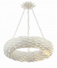  536-MT - Broche 6 Light Matte White Chandelier