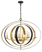 Crystorama 588-EB-GA - Luna 8 Light English Bronze + Antique Gold Oval Chandelier
