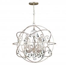 Crystorama 9026-OS-CL-MWP - Solaris 5 Light Olde Silver Chandelier