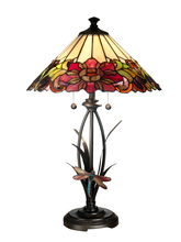 Dale Tiffany TT10793 - Floral with Dragonfly Tiffany Table Lamp
