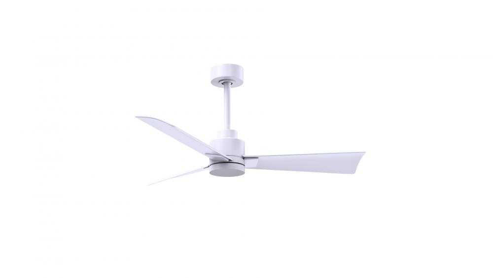 Alessandra 3-blade transitional ceiling fan in matte white finish with matte white blades. Optimiz