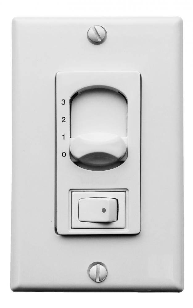 Decora-style 3-speed wall control in White for Atlas Wall Fans.