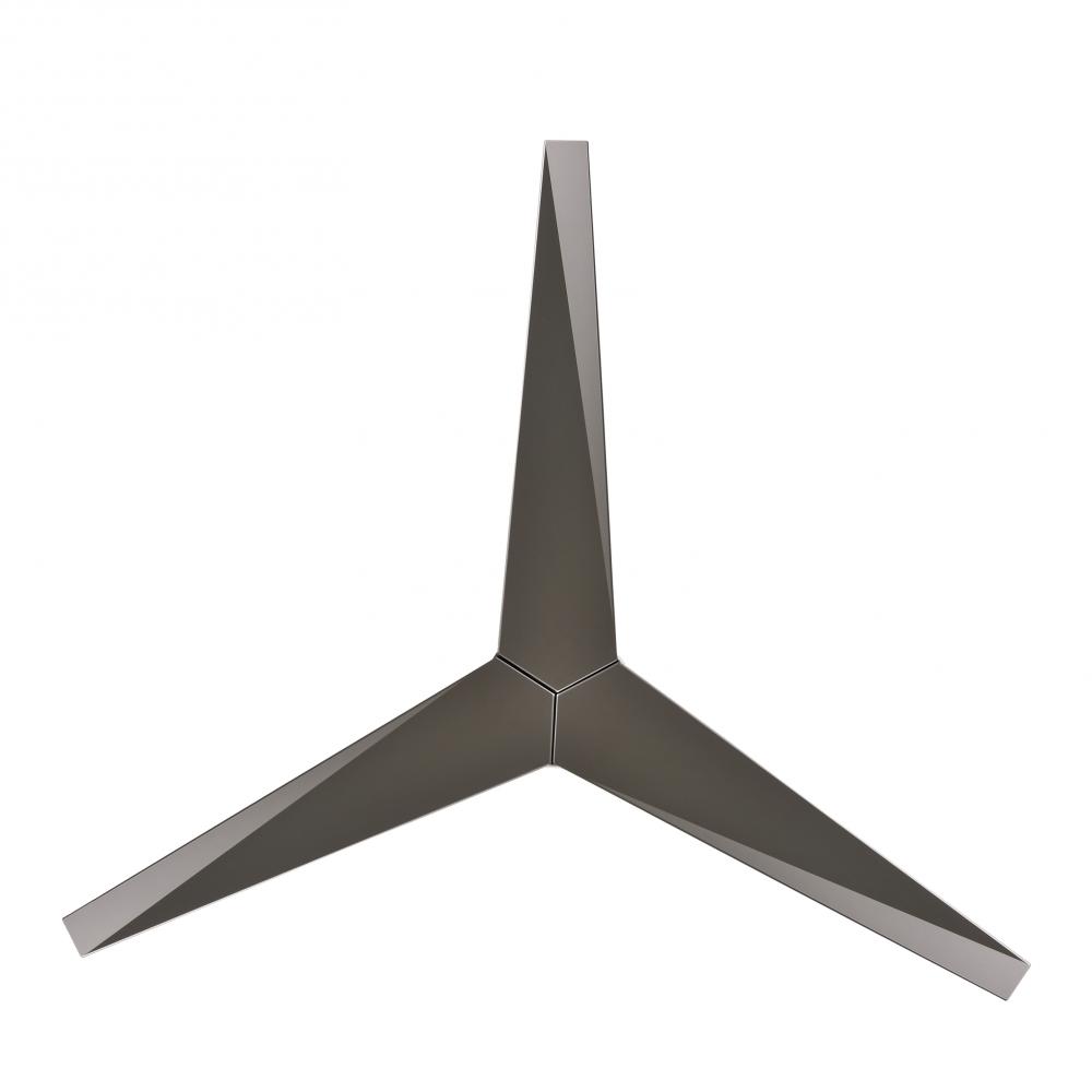 Eliza-H 3-blade ceiling mount paddle fan in Brushed Nickel finish with brushed nickel ABS blades.