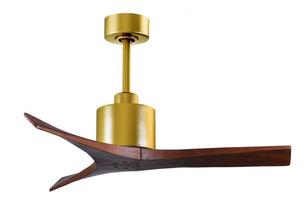 Mollywood 6-speed contemporary ceiling fan in Brushed Brass finish with 42” solid walnut tone bl