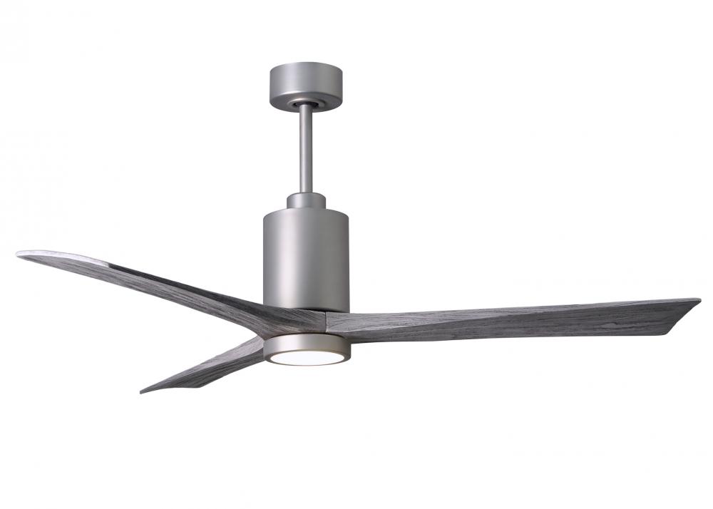 Patricia-3 three-blade ceiling fan in Brushed Nickel finish with 60” solid barn wood tone blades