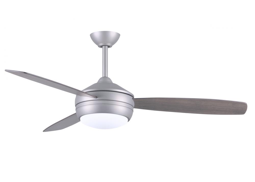 T-24 52" Ceiling Fan in Brushed Nickel and reversible Gray Ash/Walnut Blades