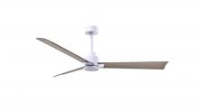  AK-MWH-GA-56 - Alessandra 3-blade transitional ceiling fan in matte white finish with gray ash blades. Optimized